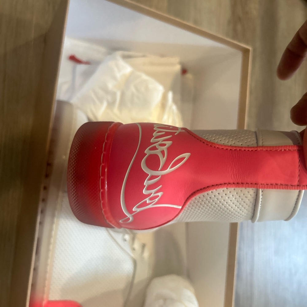 Christian Louboutin Red and White Sneakers